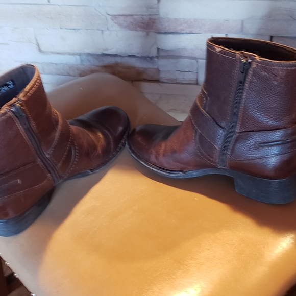 Clarks short Boots Booties pebbled leather - Picture 6 of 9